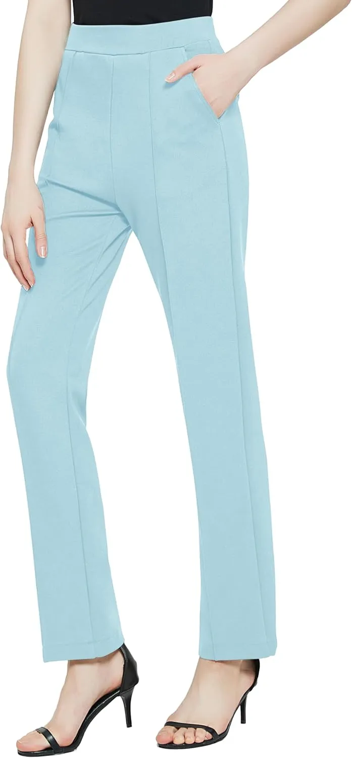 Urban CoCo Women's Yoga Dress Pants Stretchy Casual Slacks Straight Leg Work Pants with Pockets