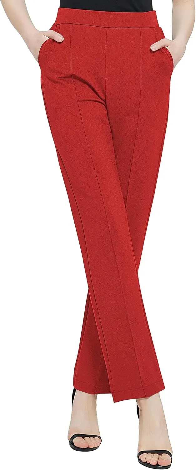 Urban CoCo Women's Yoga Dress Pants Stretchy Casual Slacks Straight Leg Work Pants with Pockets