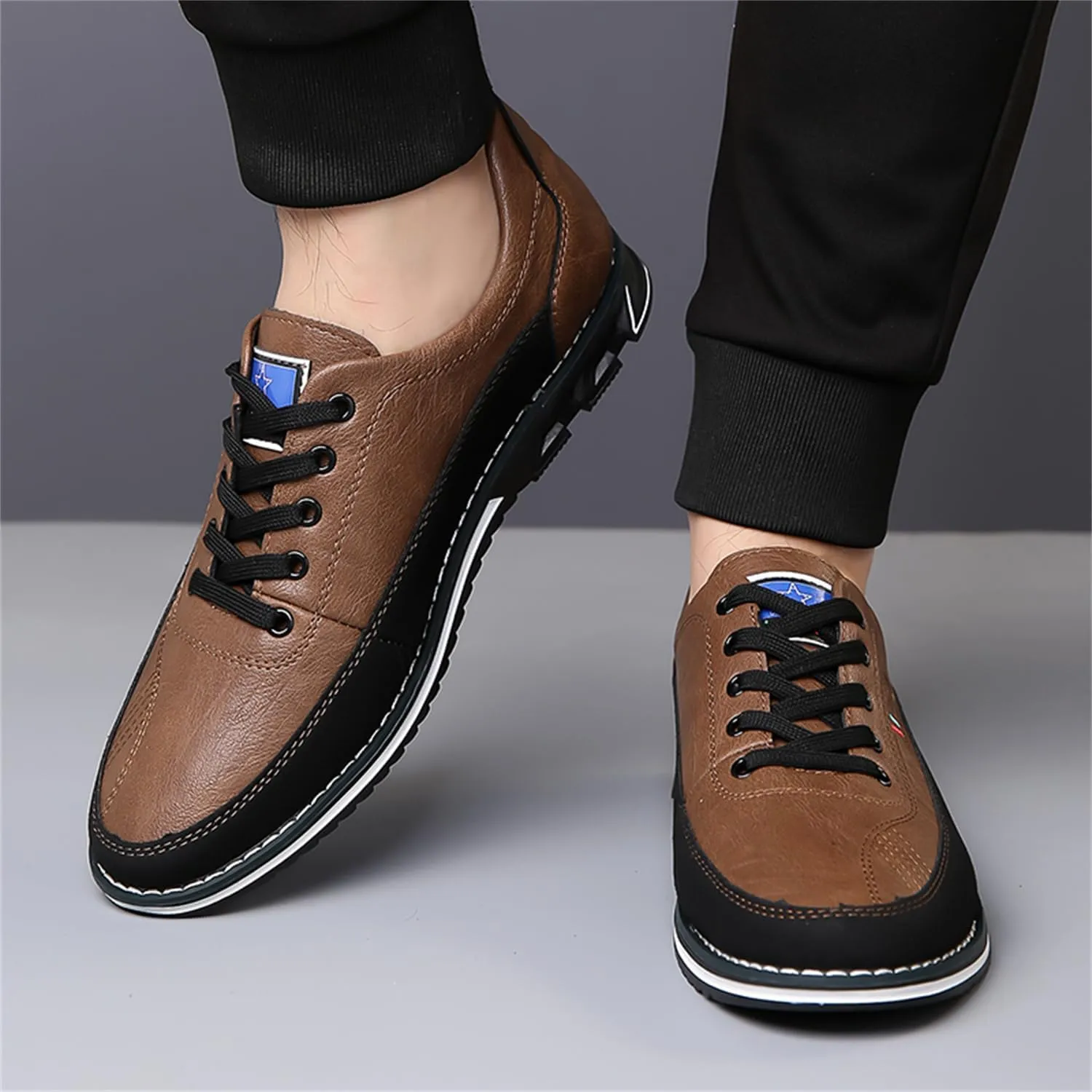 Veslexth Men Casual Business Shoes Lace Up Adjustable Loafers Driving Working Walking Party Formal Oxfords