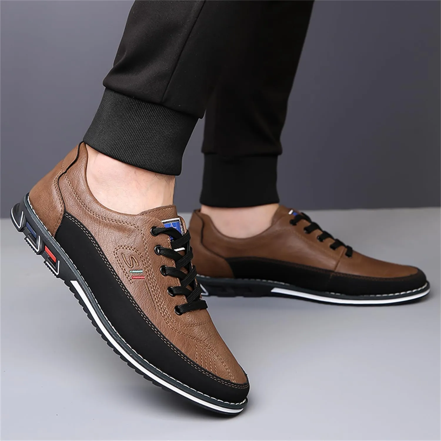 Veslexth Men Casual Business Shoes Lace Up Adjustable Loafers Driving Working Walking Party Formal Oxfords