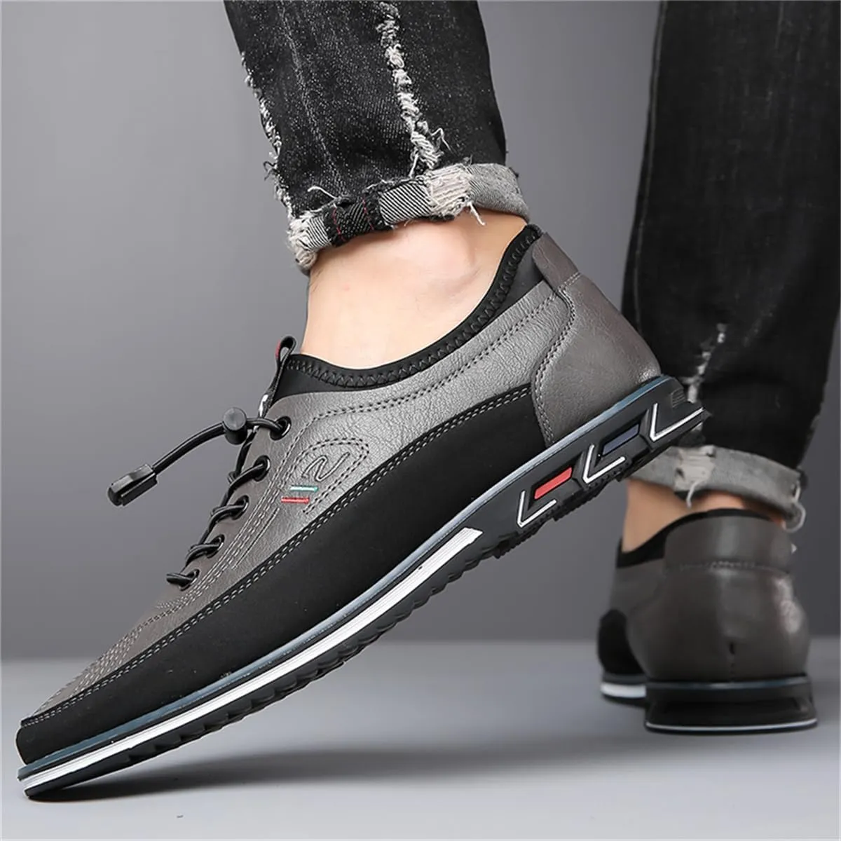 Veslexth Men Casual Business Shoes Slip-on Adjustable Loafers Driving Working Walking Party Formal Oxfords