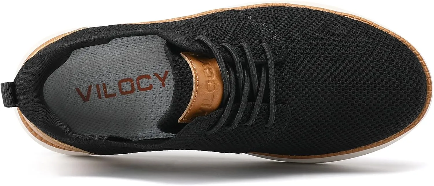 VILOCY Boy's Slip On Casual Dress Sneaker Hands Free Fashion Shoes Comfortable Oxfords Mesh Tennis Breathable School Uniform Formal Church Shoes(Little Kid/Big Kid)