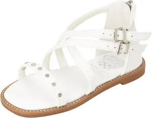 Vince Camuto Girls' Sandals - Open Toe Summer Shoes Flat Strappy Gladiator Sandals with Back Zipper and Adjustable Buckles