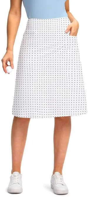 Viodia 25" Knee Length Skorts Skirts for Women with Zipper Pockets Stretchy Modest Aline Midi Skort for Casual Summer Travel