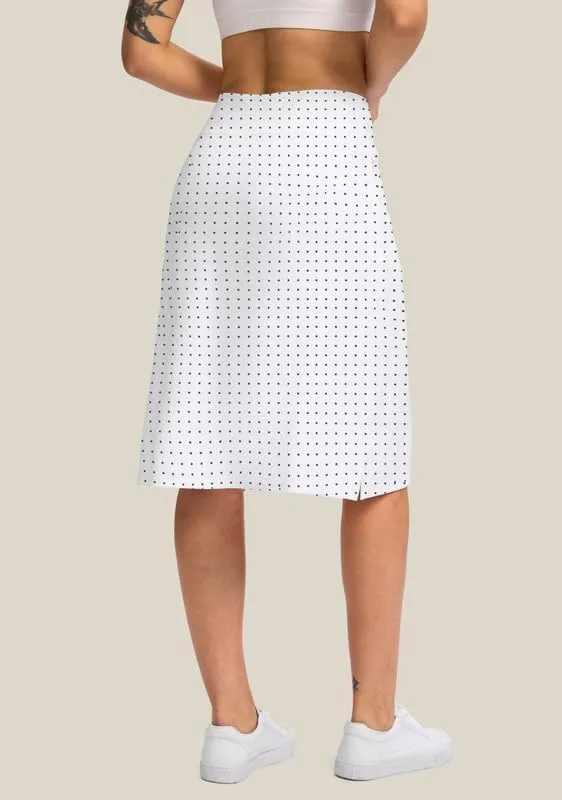Viodia 25" Knee Length Skorts Skirts for Women with Zipper Pockets Stretchy Modest Aline Midi Skort for Casual Summer Travel
