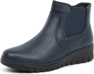 VJH confort Women’s Ankle Boots, Comfort Round Toe Lightweight Wedge Chelsea Booties with Arch Support