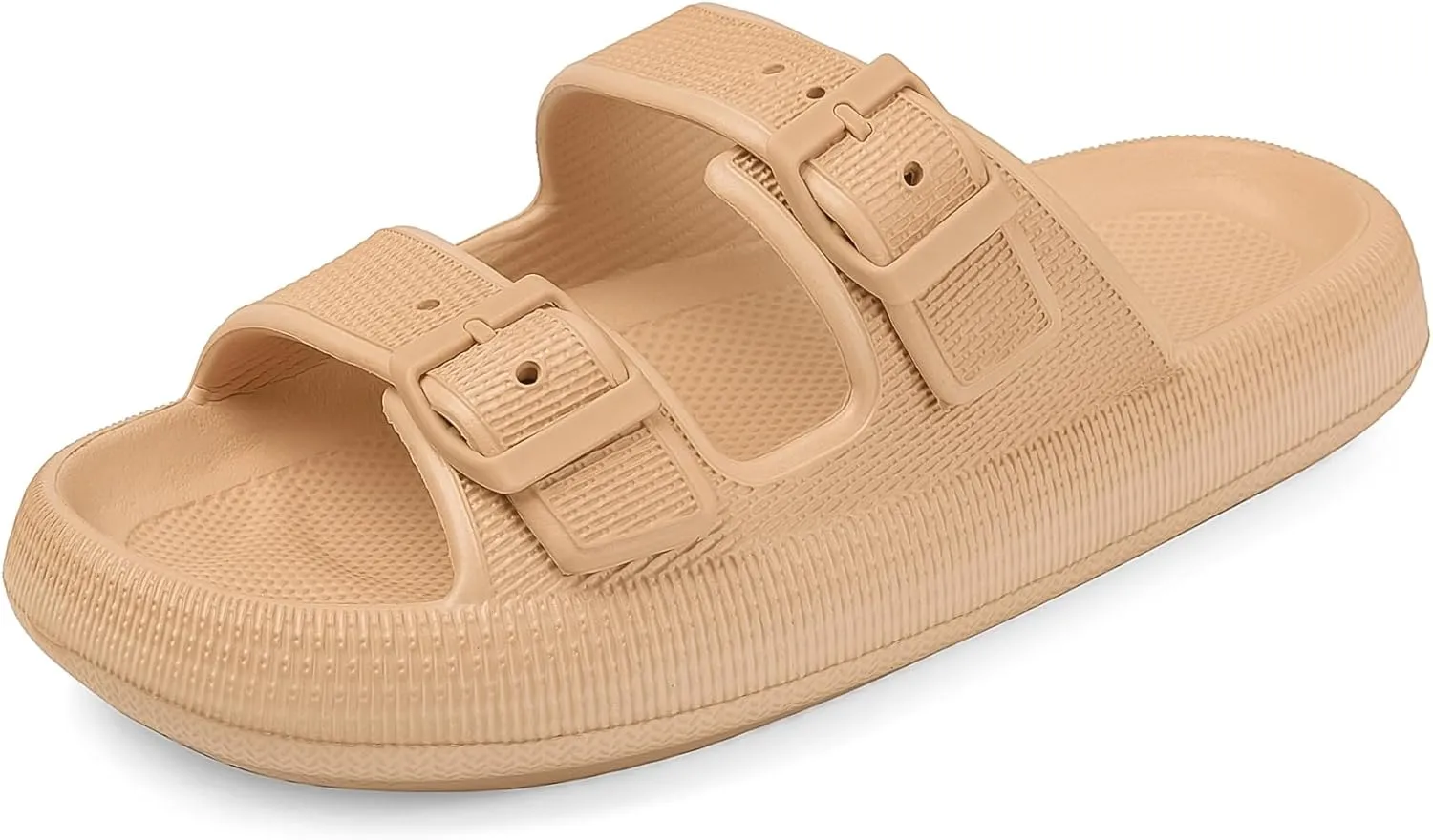 VONMAY Comfort Sandals for Women and Men Pillow Slippers Double Buckle Quick Dry Adjustable Slides Cushioned Thick Sole EVA Flat Sandals