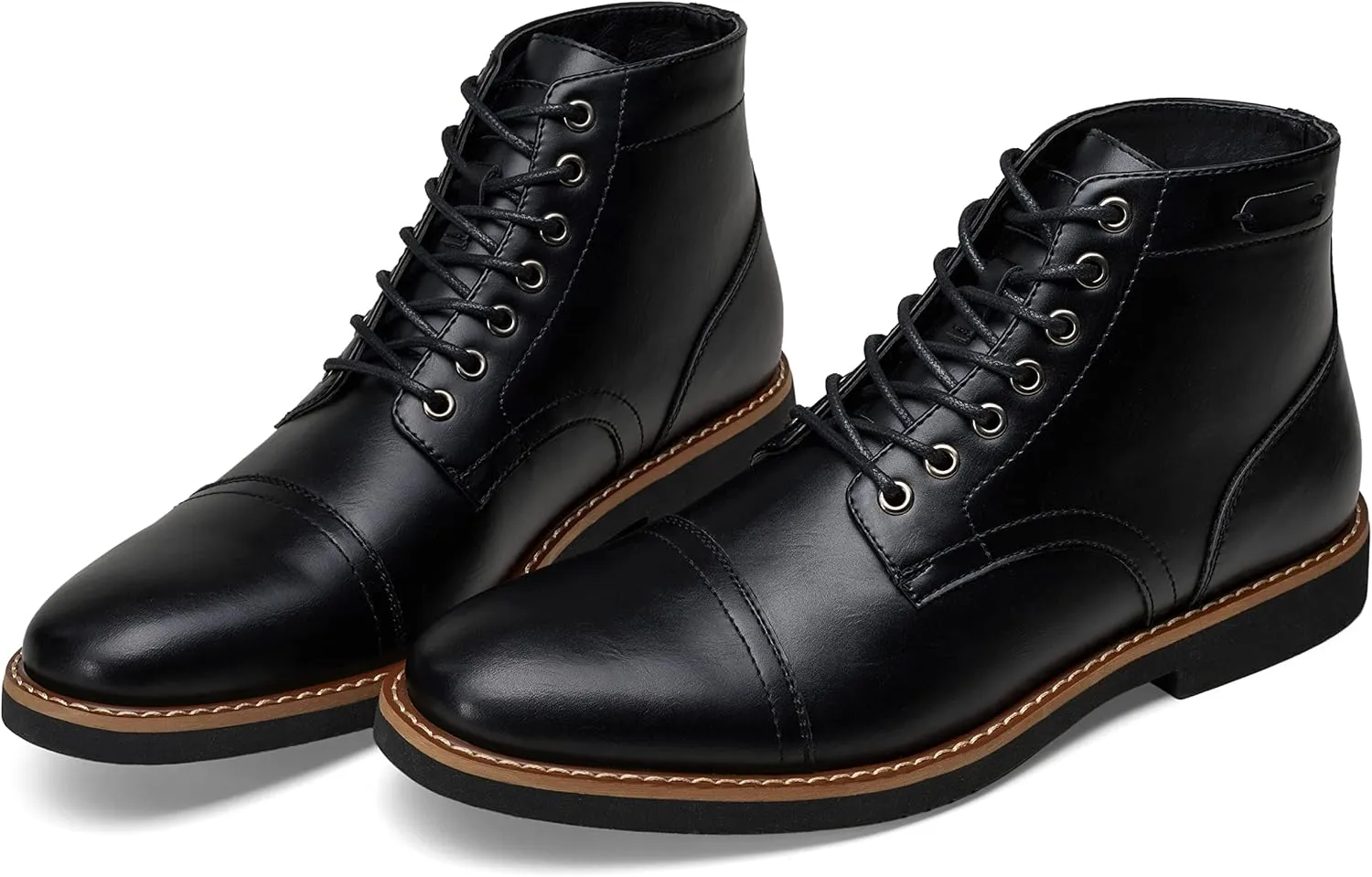 Vostey Men Boots Leather Cap Toe Casual Boots Chukka Fashion Dress Boots for Men