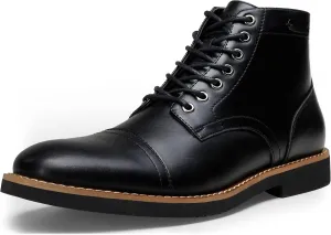 Vostey Men Boots Leather Cap Toe Casual Boots Chukka Fashion Dress Boots for Men
