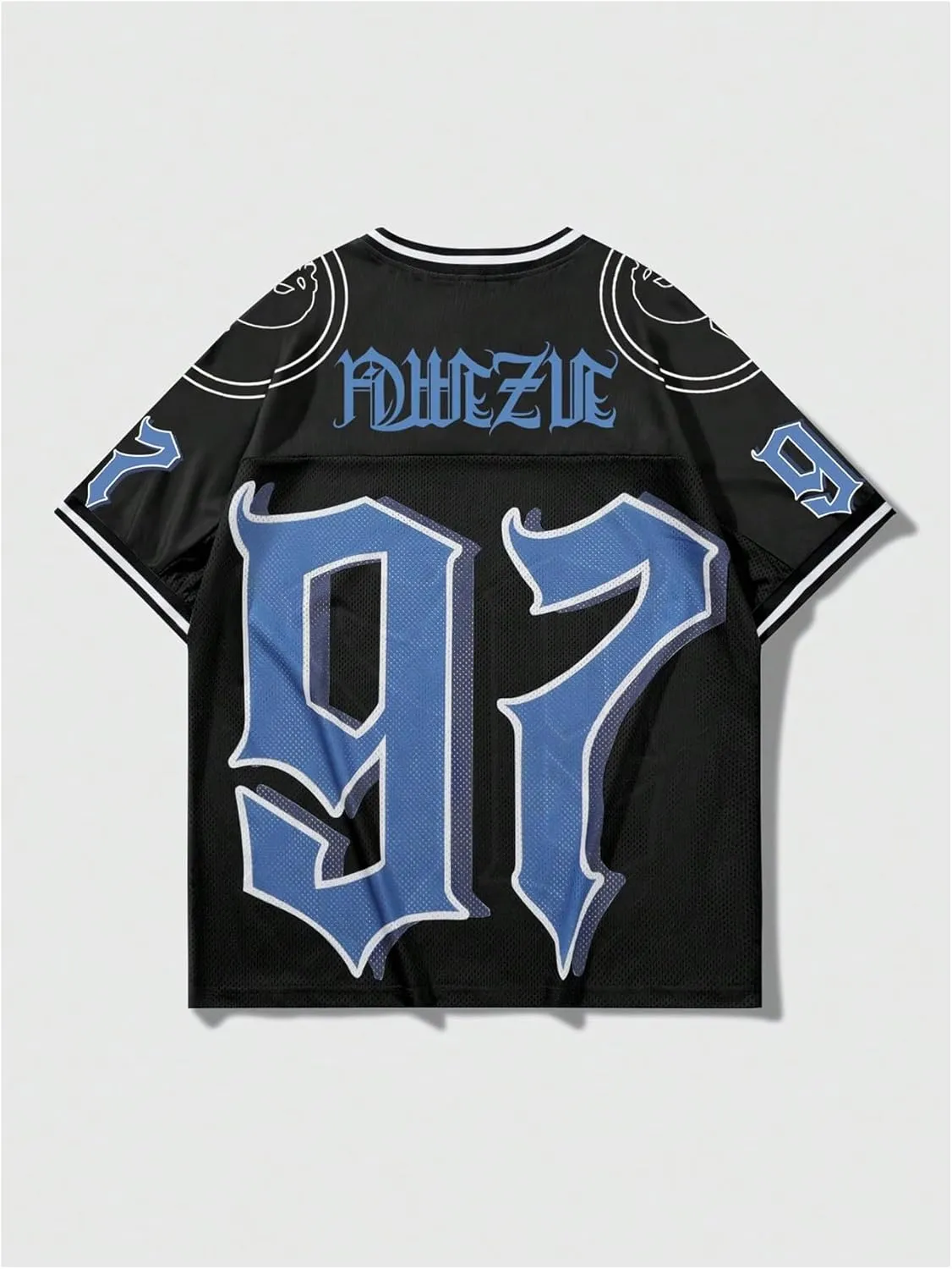 WDIRARA Men's Eagle Letter Graphic Street T Shirt Oversized Short Sleeve Crewneck Tee Top