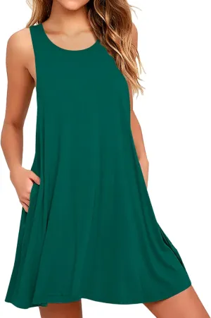 WEACZZY Women Summer Casual Swing T Shirt Dresses Beach Cover up Loose Dress
