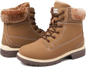 Winter Boots for Women Snow Boots Waterproof Fur Lined Warm Hiking Boots Ladies Lace Up Walking Boots Anti-Slip Lightweight Outdoor Ankle Boots