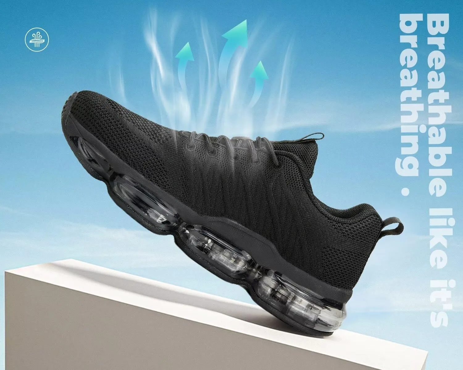 Womens Air Cushion Running Shoes Walking Jogging Fitness Gym Fashion Sneakers Lace Up Casual Comfortable Work Tennis Sport Athletic Trainers