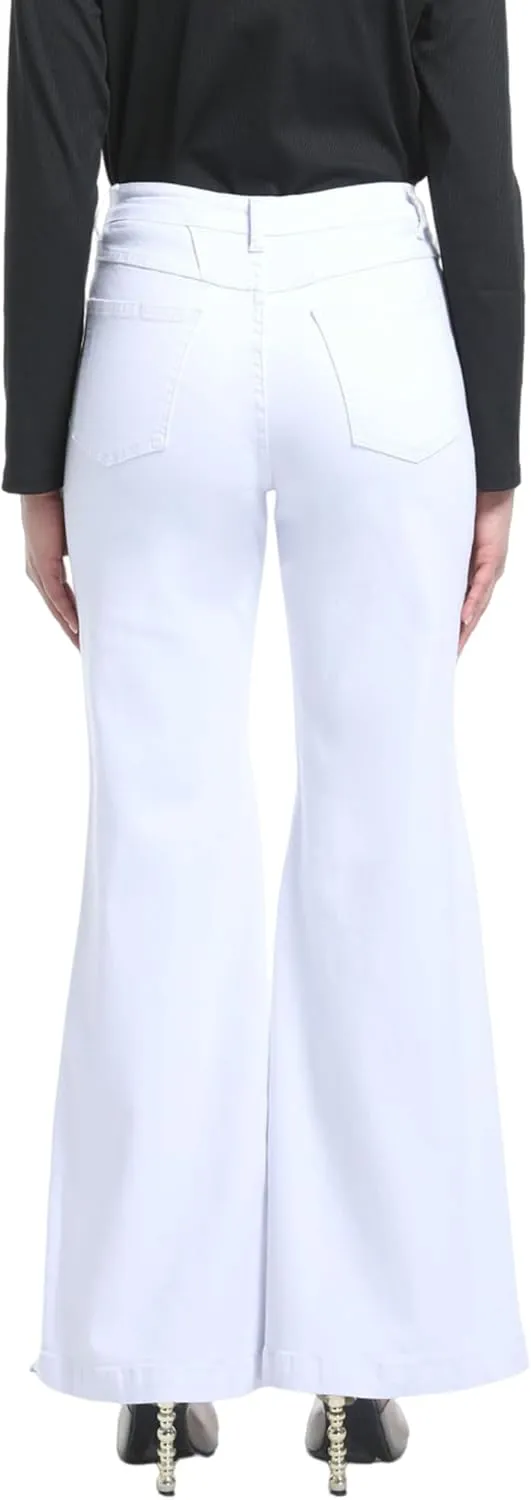 Women's Bell Bottom Jeans High Waisted Stretchy Curvy Flare Denim Pants