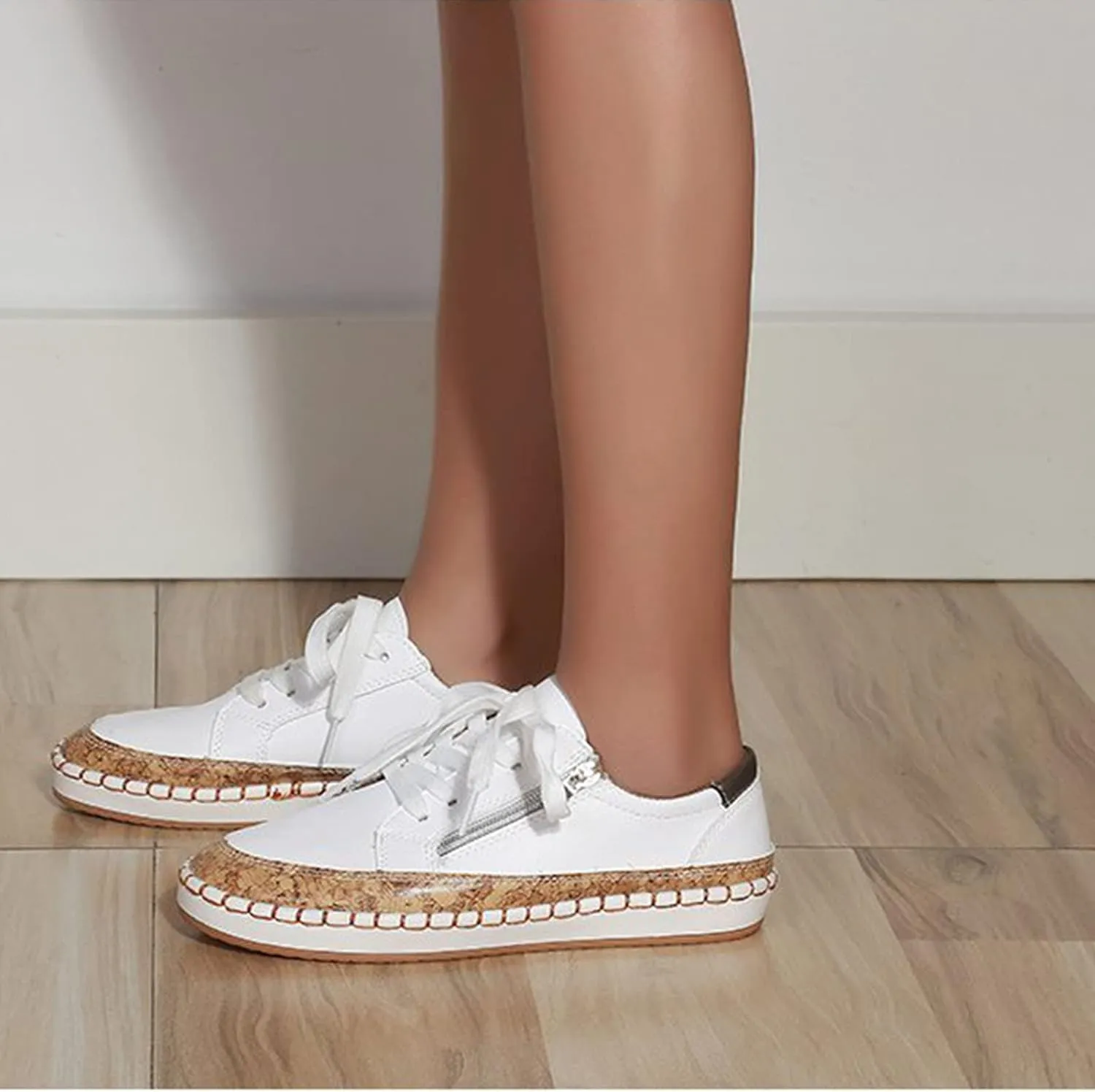 Women's Canvas Sneakers Classic Round Toe Low Cut Lace-Up Casual Shoes Fashion Comfortable Lightweight Floral Print Walking Flats
