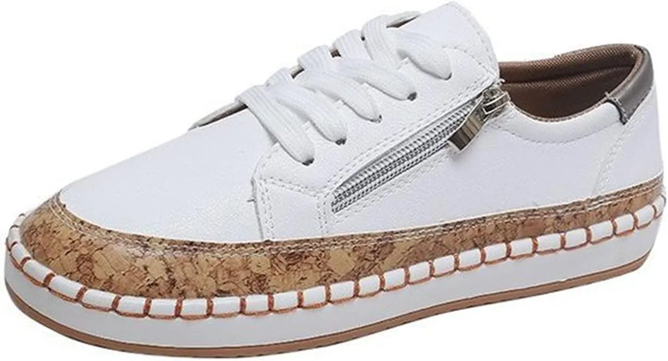 Women's Canvas Sneakers Classic Round Toe Low Cut Lace-Up Casual Shoes Fashion Comfortable Lightweight Floral Print Walking Flats