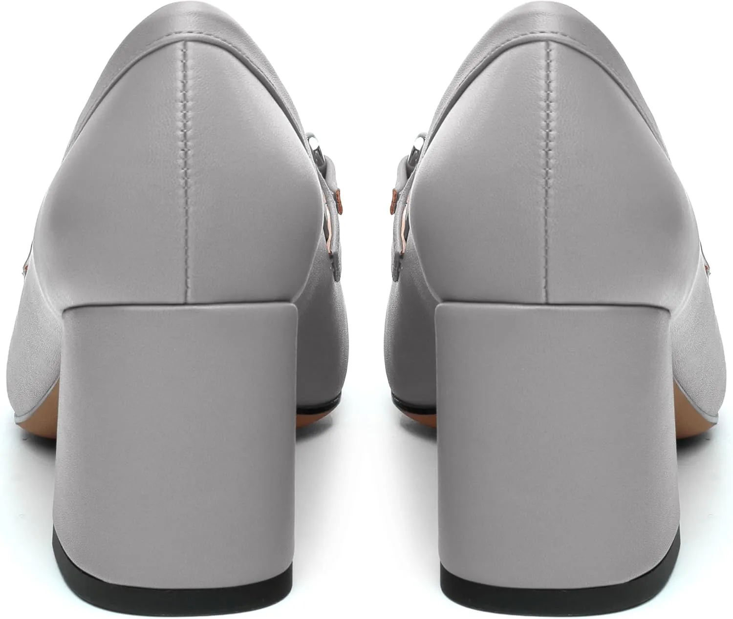 Women's Comfortable Loafers - Silver Metallic Horsebit Buckle Square Toe High Heel Shoes,Fashion Women's Pumps Shoes,Suitable for Party Dress Wedding Office