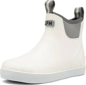 Women's Deck Boots, Rubber Rain Boots Chelsea Ankle Booties with Anti-Slip Sole Waterproof Fishing Shoes for Outdoor Work Garden Camping