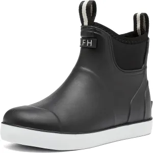 Women's Deck Boots, Rubber Rain Boots Chelsea Ankle Booties with Anti-Slip Sole Waterproof Fishing Shoes for Outdoor Work Garden Camping
