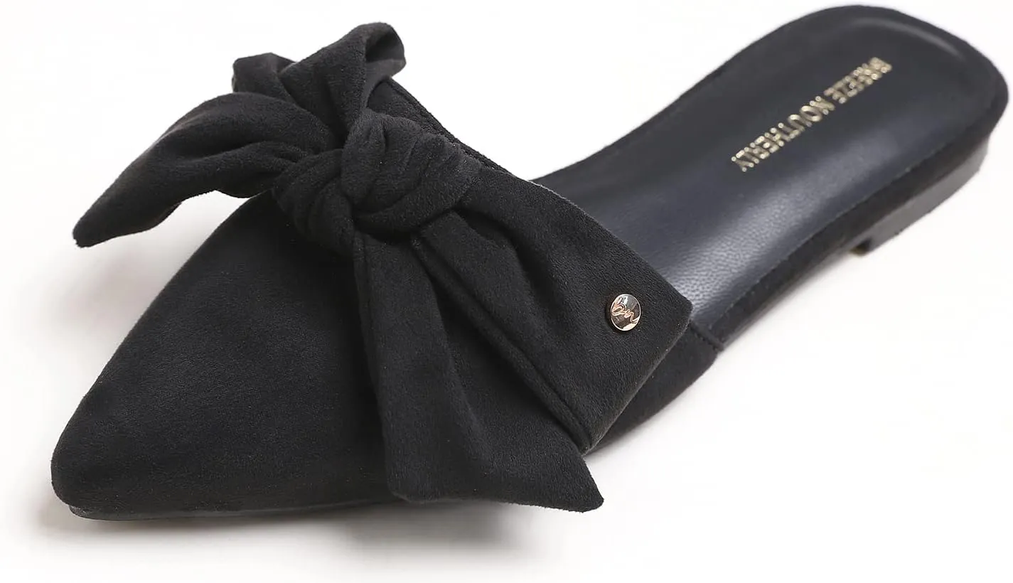 Women's Fashion Deco Mules Slip On Backless Slide Flats