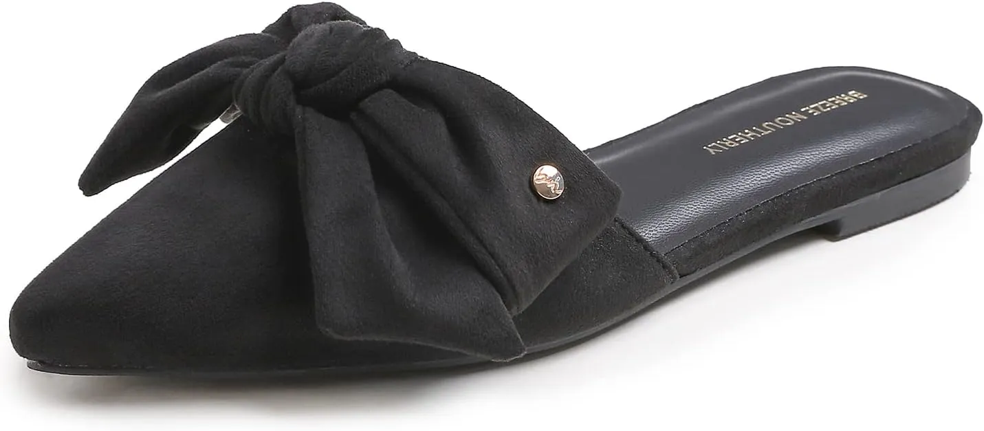 Women's Fashion Deco Mules Slip On Backless Slide Flats