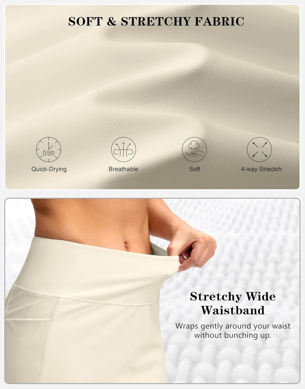 Women's Golf Skirts Skort 4 Side Pockets High Waisted Stretchy Tennis Skirt with Short Athletic Casual