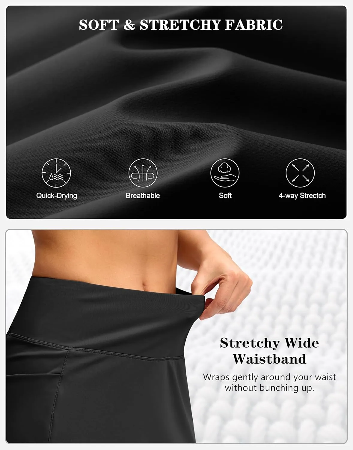 Women's Golf Skirts Skort 4 Side Pockets High Waisted Stretchy Tennis Skirt with Short Athletic Casual