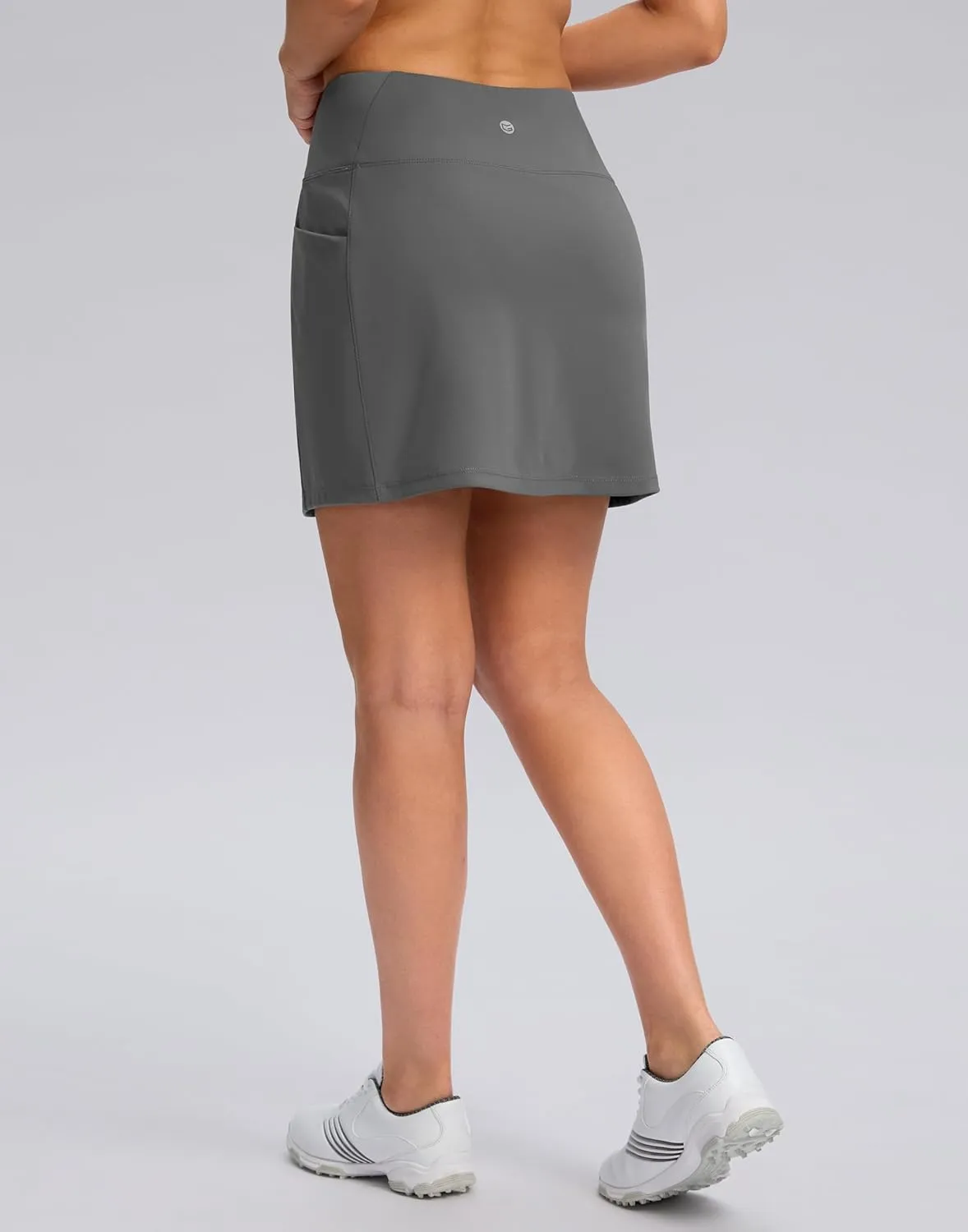 Women's Golf Skirts Skort 4 Side Pockets High Waisted Stretchy Tennis Skirt with Short Athletic Casual