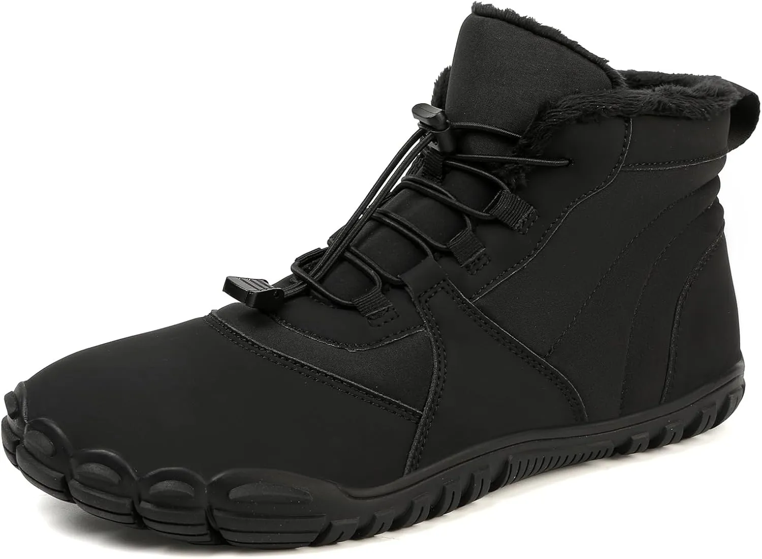 Womens Mens Barefoot Snow Boots, Soft Plush Lined Waterproof Hiking Shoes, Wide Toe Box Ankle Boots, Lightweight Outdoor Walking Anti-slip Winter Warm Sneakers