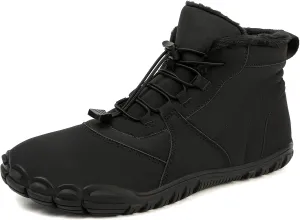 Womens Mens Barefoot Snow Boots, Soft Plush Lined Waterproof Hiking Shoes, Wide Toe Box Ankle Boots, Lightweight Outdoor Walking Anti-slip Winter Warm Sneakers
