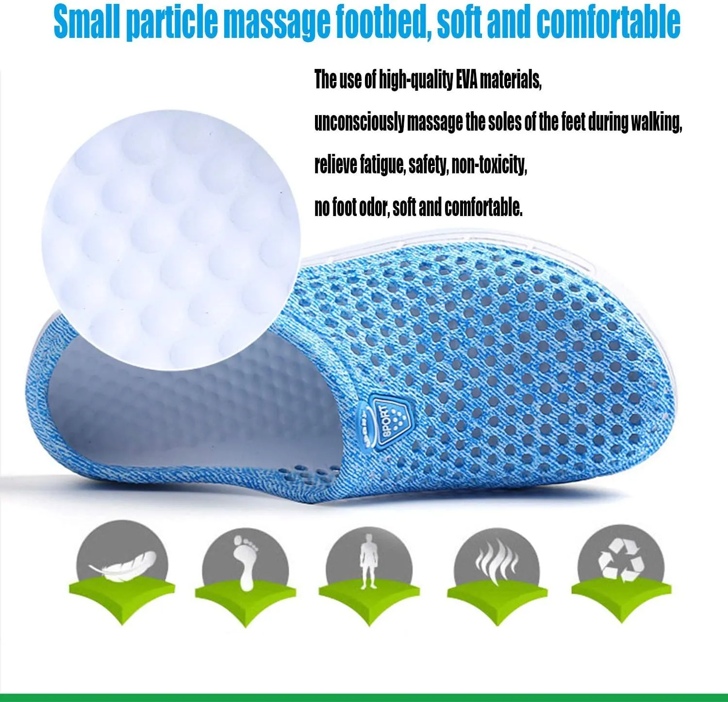 Womens Mens Bathroom Garden Non-slip Hole Breathable Lightweight Sandals Unisex Beach Quick Drying Sandals Couple Indoor/Outdoor Slippers