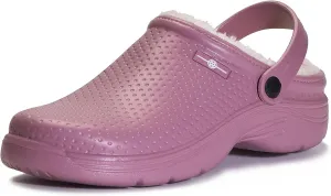 Womens Mens Fur Lined Clogs Waterproof Garden Shoes Winter Warm House Slippers Indoor Outdoor Mules