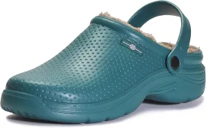 Womens Mens Fur Lined Clogs Waterproof Garden Shoes Winter Warm House Slippers Indoor Outdoor Mules