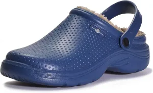 Womens Mens Fur Lined Clogs Waterproof Garden Shoes Winter Warm House Slippers Indoor Outdoor Mules