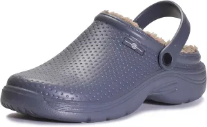 Womens Mens Fur Lined Clogs Waterproof Garden Shoes Winter Warm House Slippers Indoor Outdoor Mules