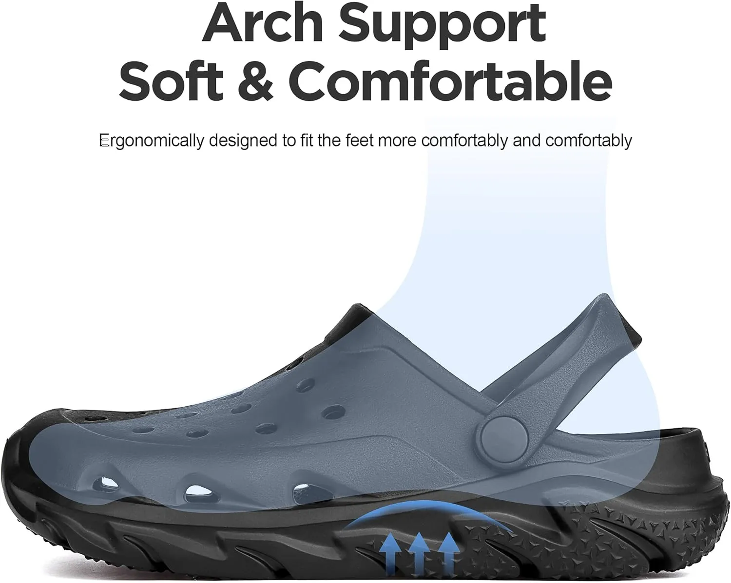 Womens Mens Garden Clogs Shoes丨Unisex Comfort Slip-on Shower Slide Sandals丨Summer Outdoor Beach Pool Slippers丨Arch Support丨Quick-Dry Water Shoes