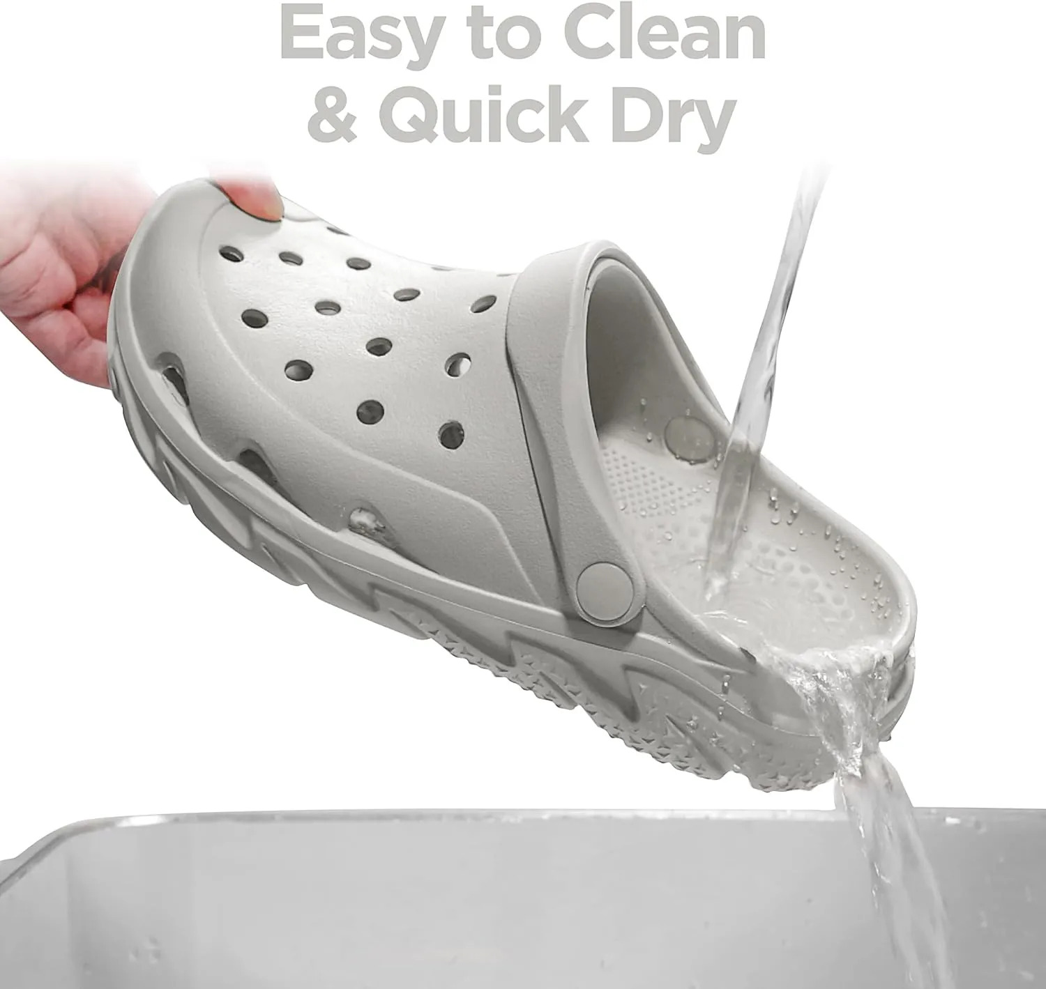 Womens Mens Garden Clogs Shoes丨Unisex Comfort Slip-on Shower Slide Sandals丨Summer Outdoor Beach Pool Slippers丨Arch Support丨Quick-Dry Water Shoes
