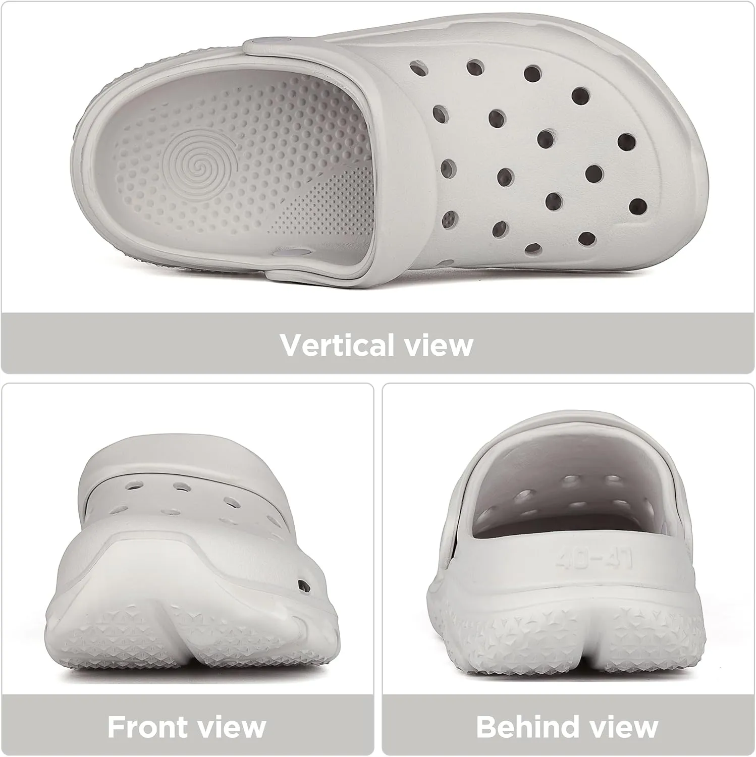 Womens Mens Garden Clogs Shoes丨Unisex Comfort Slip-on Shower Slide Sandals丨Summer Outdoor Beach Pool Slippers丨Arch Support丨Quick-Dry Water Shoes