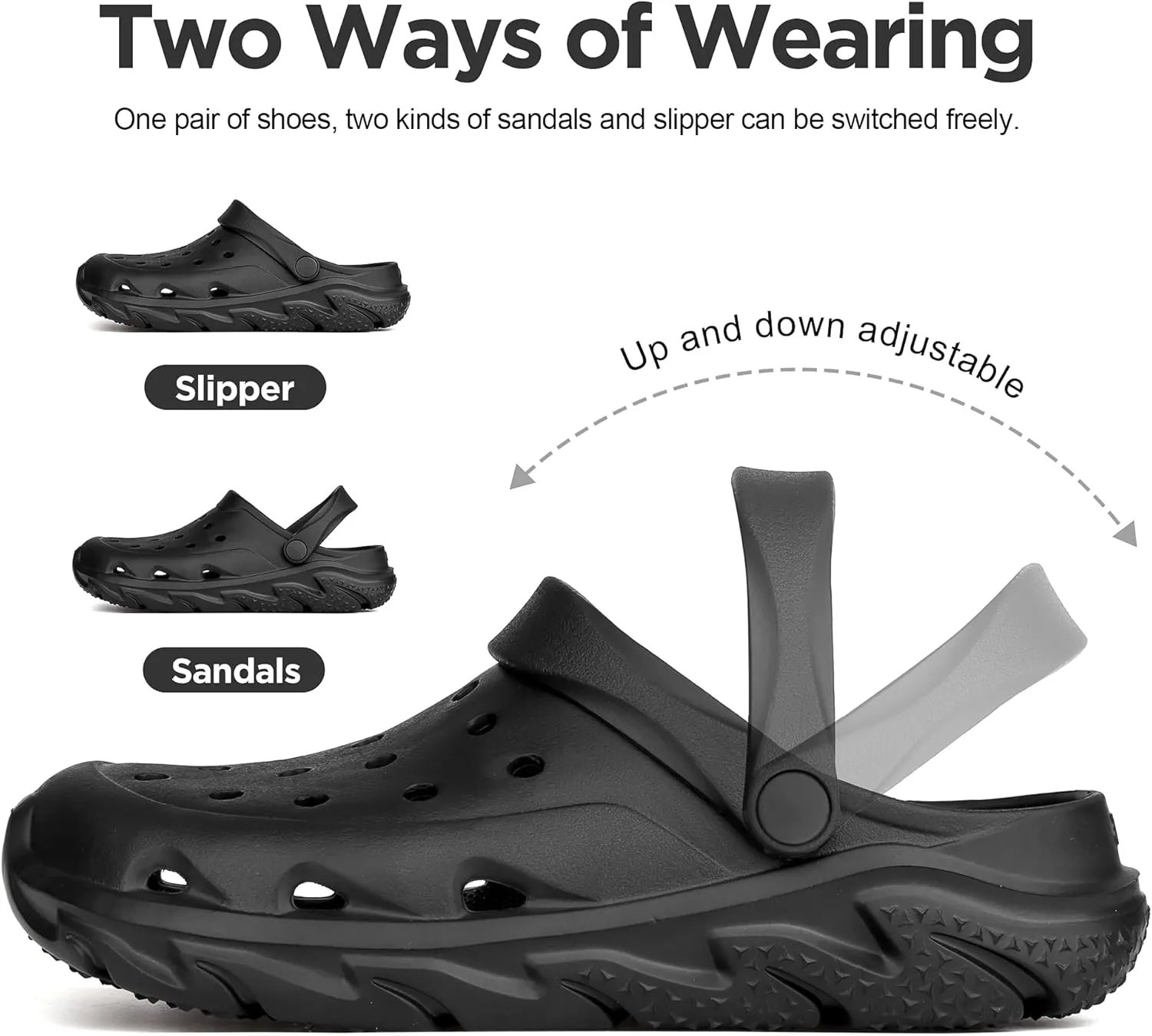 Womens Mens Garden Clogs Shoes丨Unisex Comfort Slip-on Shower Slide Sandals丨Summer Outdoor Beach Pool Slippers丨Arch Support丨Quick-Dry Water Shoes