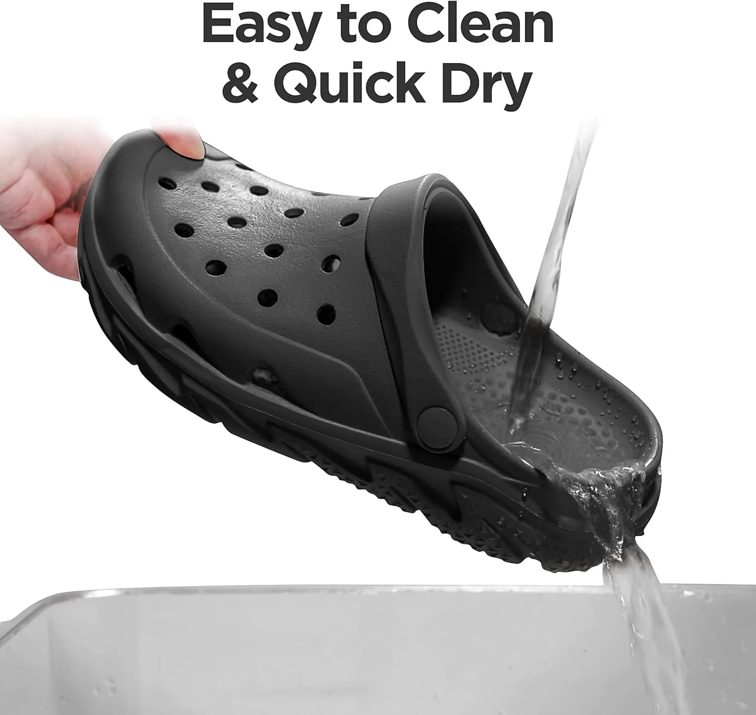 Womens Mens Garden Clogs Shoes丨Unisex Comfort Slip-on Shower Slide Sandals丨Summer Outdoor Beach Pool Slippers丨Arch Support丨Quick-Dry Water Shoes
