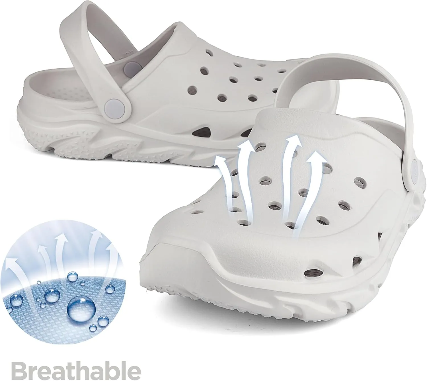 Womens Mens Garden Clogs Shoes丨Unisex Comfort Slip-on Shower Slide Sandals丨Summer Outdoor Beach Pool Slippers丨Arch Support丨Quick-Dry Water Shoes