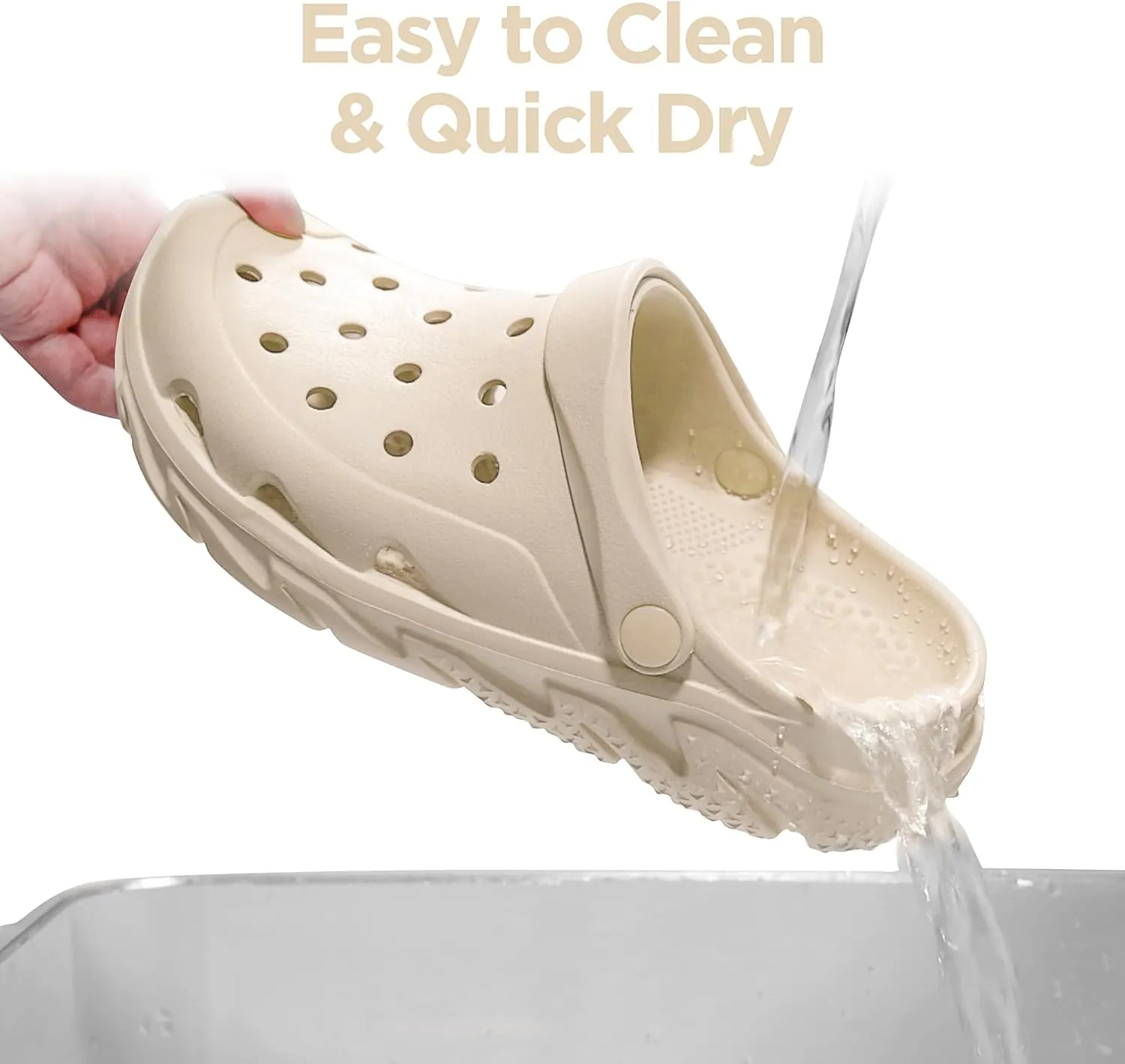 Womens Mens Garden Clogs Shoes丨Unisex Comfort Slip-on Shower Slide Sandals丨Summer Outdoor Beach Pool Slippers丨Arch Support丨Quick-Dry Water Shoes