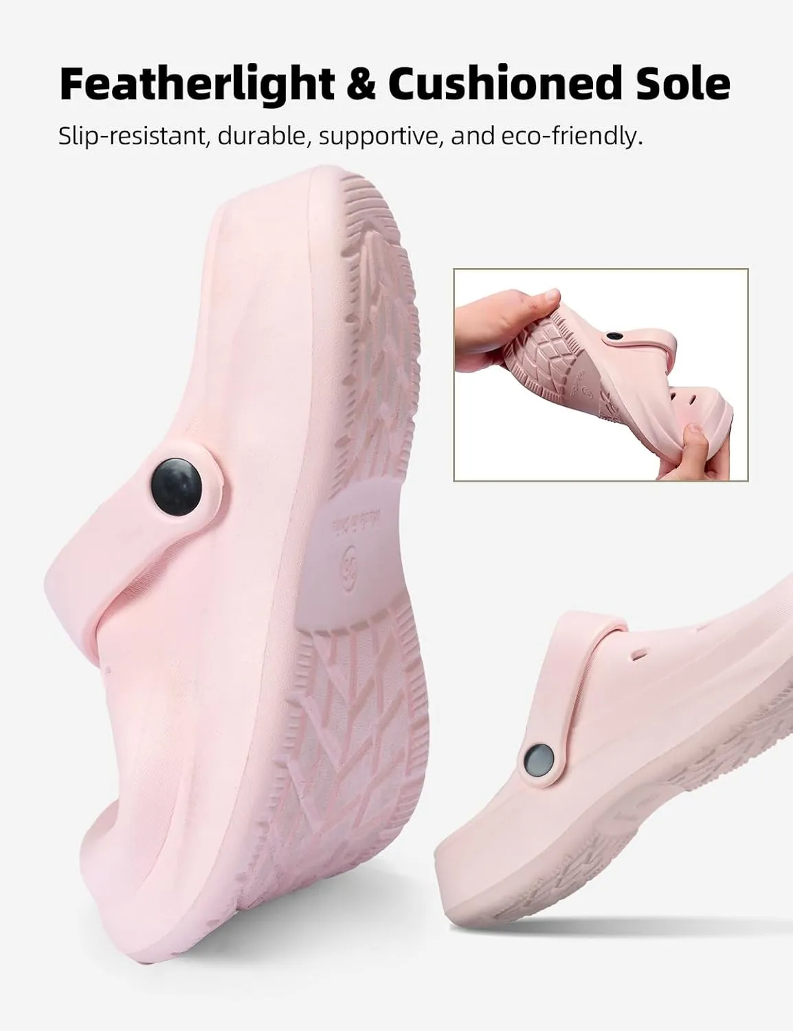 Womens Mens Garden Clogs with Arch Support Slip-On Work Shoes, Quick-Dry Water Sandals, Casual Comfortable Slippers