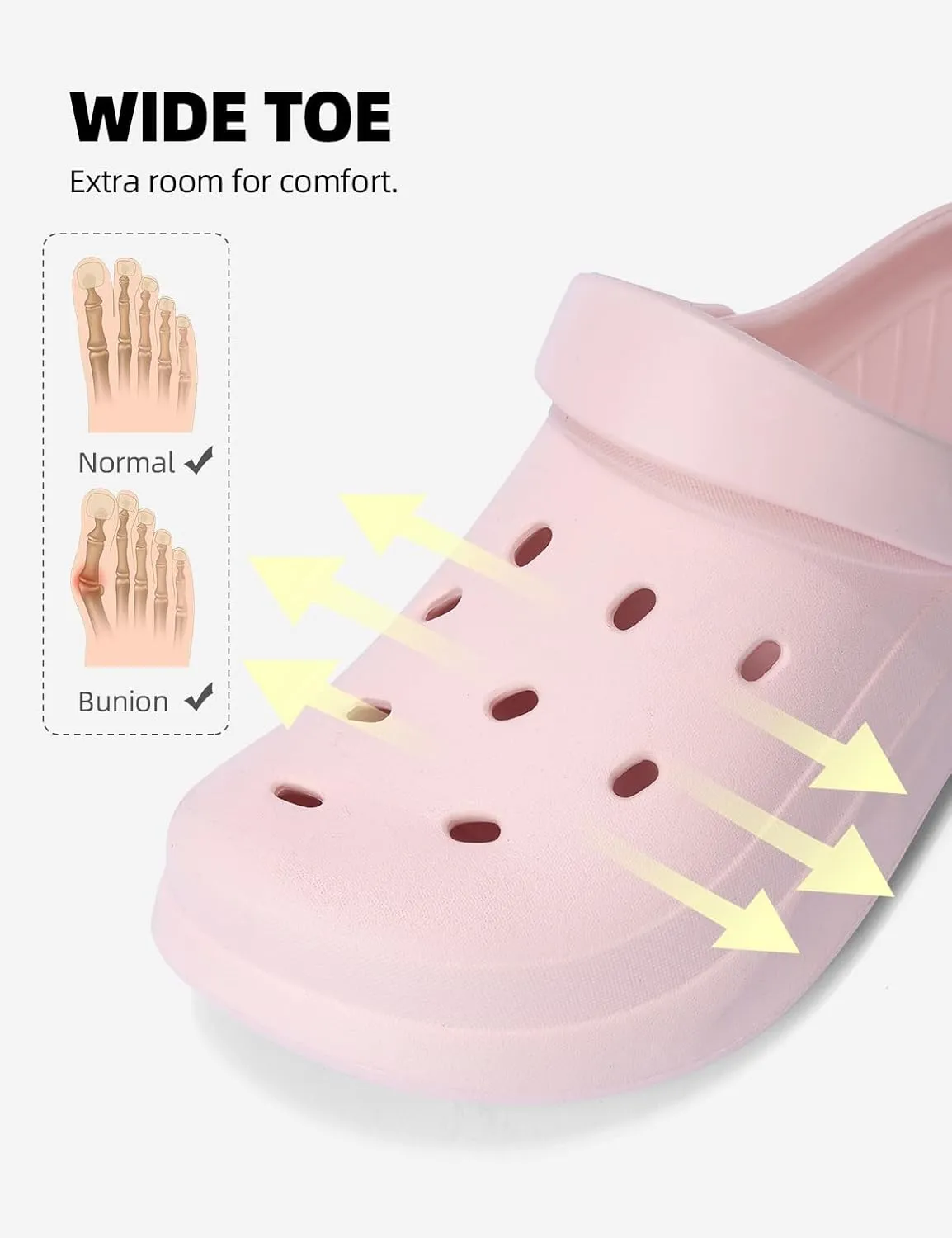 Womens Mens Garden Clogs with Arch Support Slip-On Work Shoes, Quick-Dry Water Sandals, Casual Comfortable Slippers