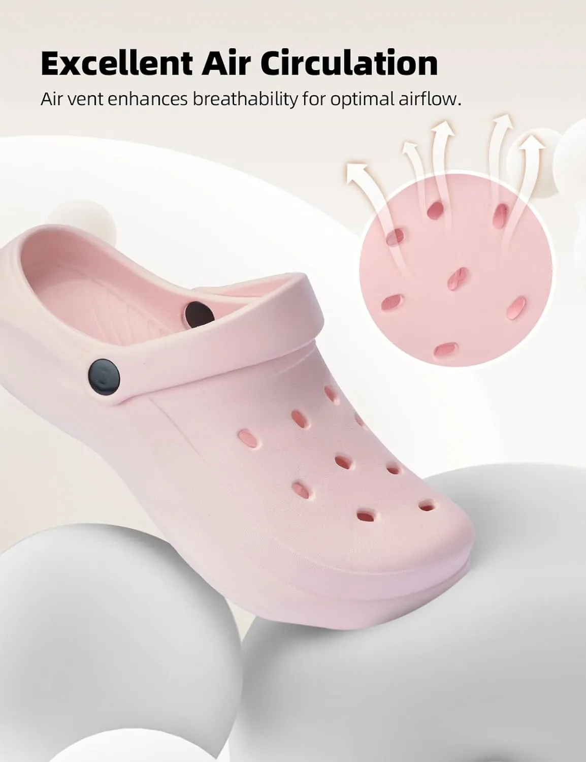 Womens Mens Garden Clogs with Arch Support Slip-On Work Shoes, Quick-Dry Water Sandals, Casual Comfortable Slippers