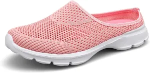 Women's Orthopedic Arch Support Backless Slippers,Slip-On Platform Sneakers,Breathable Knitted Mesh Round-Toe Mules,Non-Slip Lightweight Soft Sole Garden Clogs