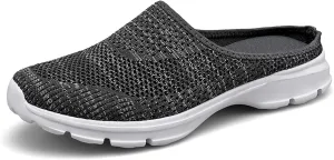 Women's Orthopedic Arch Support Backless Slippers,Slip-On Platform Sneakers,Breathable Knitted Mesh Round-Toe Mules,Non-Slip Lightweight Soft Sole Garden Clogs