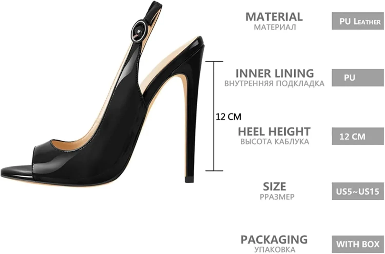 Women's Peep Toe 12CM Thin High Heels Sandals - Open Toe, Big Size Summer Stilettos