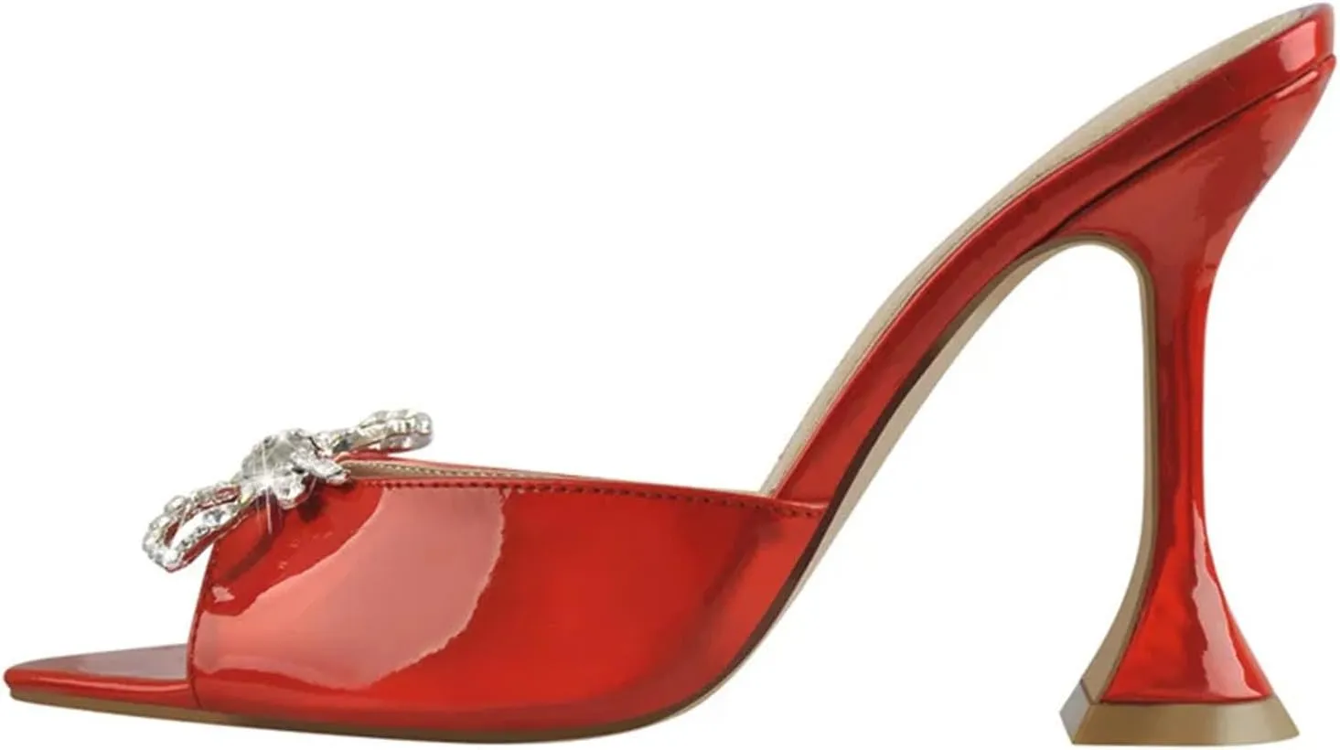 Women's Pointed Peep Toe Crystal Butterfly-Knot Sandals - Transparent Strange Style High Heels