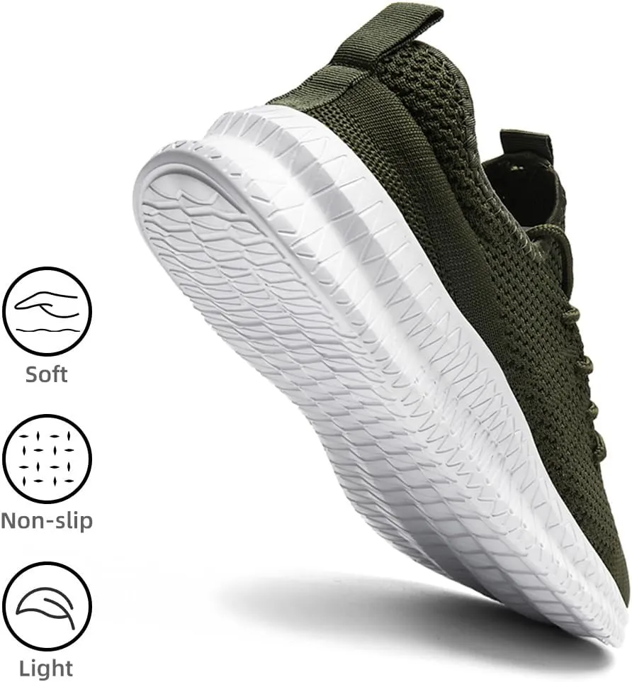 Womens Running Walking Shoes Tennis Slip On Fashion Sneakers Women Sport Workout Gym Shoes Womens Athletic Hiking Nurse Non Slip Lightweight Breathable Shoes
